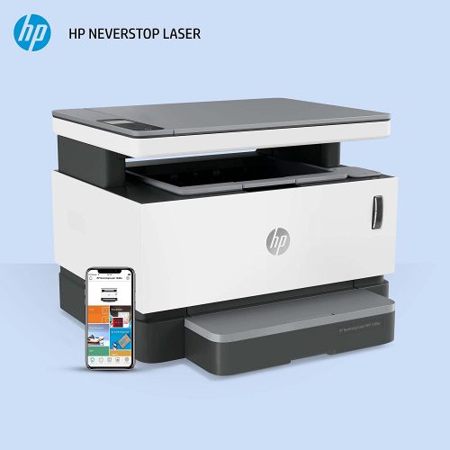 HP Neverstop 1200wPrinter, Print, Copy, Scan, WiFi Laser Printer, Mess Free Reloading, Save Upto 80% on Genuine Toner, 5X Print Yield