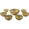 7 Piece Fruit Salad Serving Dishes/Bowls Set- Gold