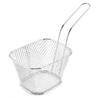 Square Mesh Frying Basket French Fry Chips Net Strainer Oil Filter, Silver