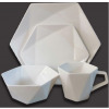 24 Pieces Of Hexagonal Plates, Bowls, Cups, Dinner Set- White Dinnerware Sets TilyExpress