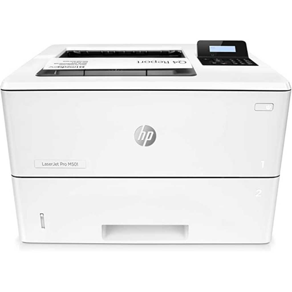 HP Monochrome LaserJet Pro M501dn Printer with HP JetAdvantage Security Printer -White