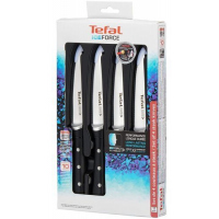 Tefal K232S414 Ice Force Stainless Steel Steak Knifes - Set of 4 - 11cm, Black