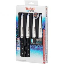 Tefal K232S414 Ice Force Stainless Steel Steak Knifes - Set of 4 - 11cm, Black