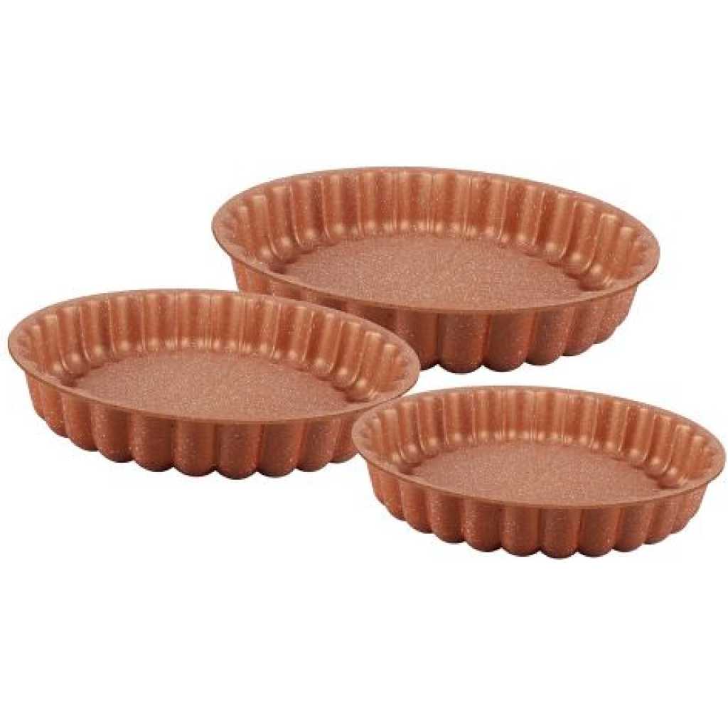 2Pc Decorative Nonstick Angel Baking Food Pie Cake Pan 28 & 30Cm, Copper