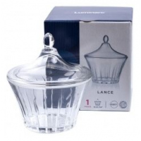 Luminarc Lance Glass Sugar Bowl Dish with lid - Colorless