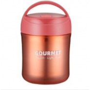 Gourmet Plastic Insulated Lunch Box Thermal Food Flask,500ml, Pink