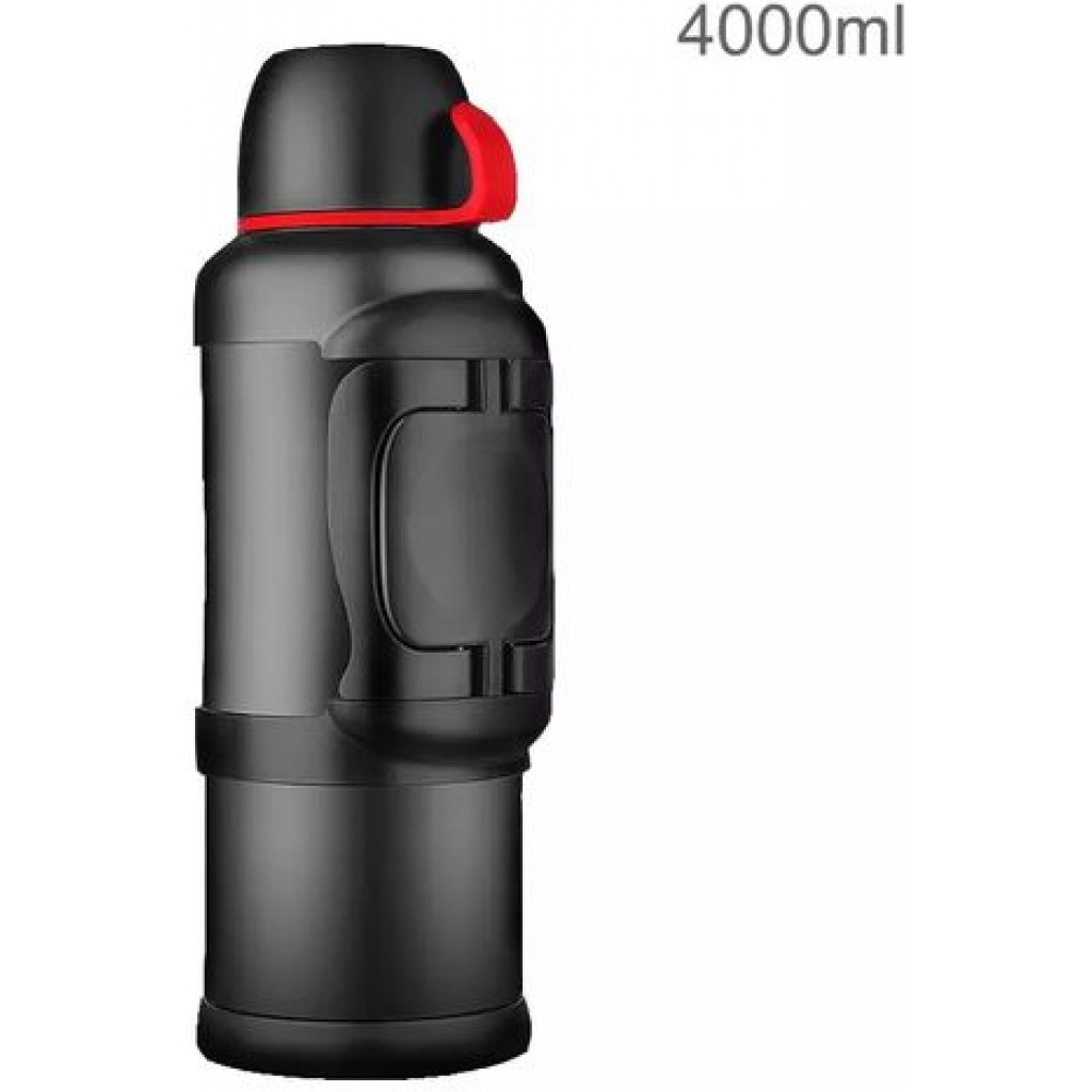 4L Stainless Steel Thermos Bottle Travel Water Kettle Vacuum Flask, Black. Vacuum Flask TilyExpress