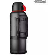 4L Stainless Steel Thermos Bottle Travel Water Kettle Vacuum Flask, Black.