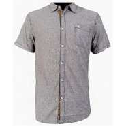 White Label Single Pocket Short Sleeve Shirt – Grey Men's Casual Button-Down Shirts