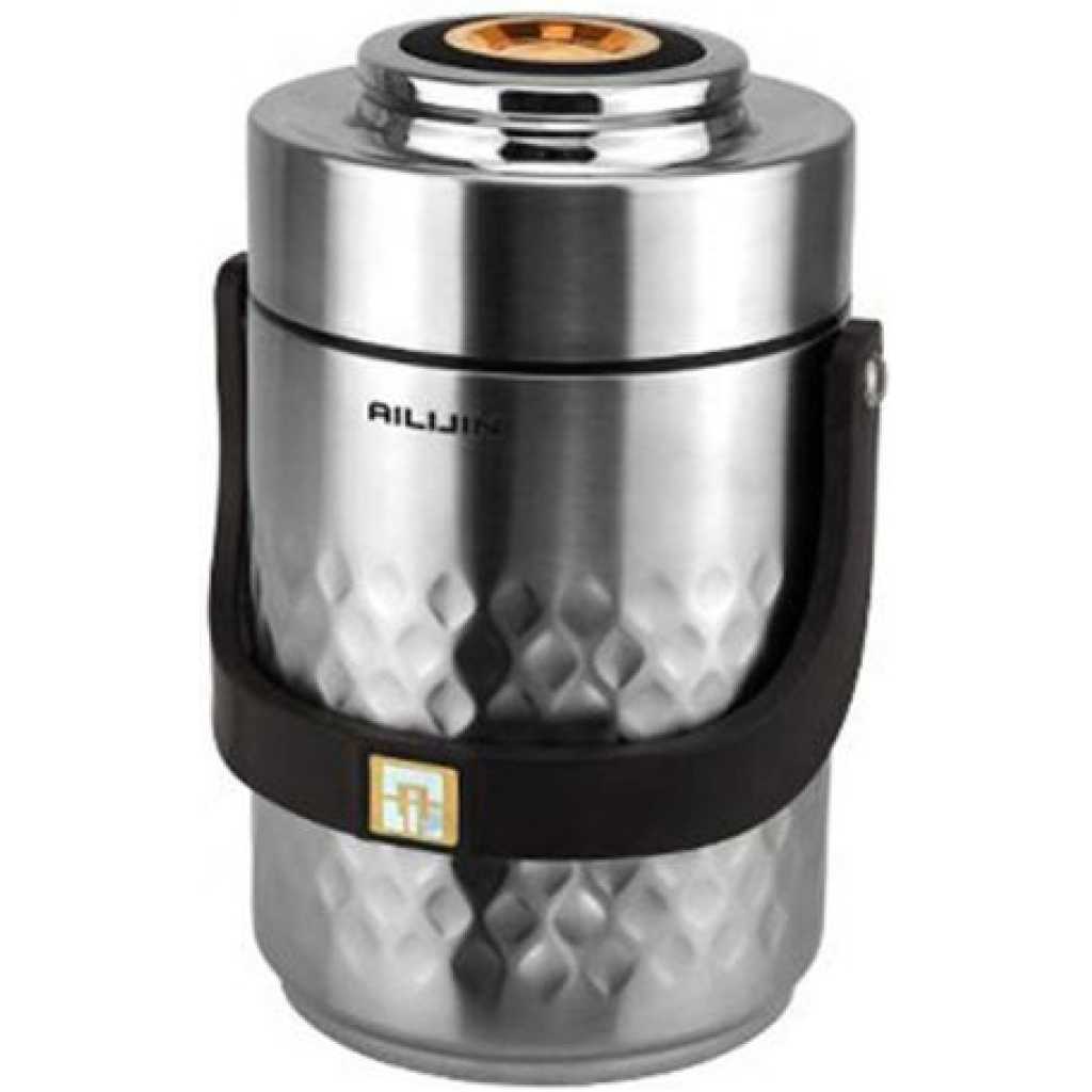 Steel Food Flask,Lunch Box 1.9 Litres - Silver