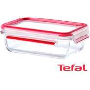 Tefal Masterseal 1.3 Litre Food Container, Red/Clear, Glass, K3010412