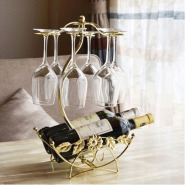 2 Bottle & 6 Wine glass rack ️Storage Organizer Holder, Gold Kitchen Storage & Organization Accessories TilyExpress 2