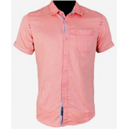 White Label Single Pocket Short Sleeve Shirt – Peach Men's Casual Button-Down Shirts