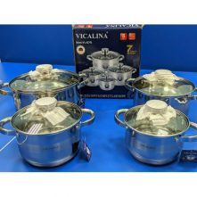 8 Pieces Of Heavy Stainless Steel Saucepans Cookware, Silver Cooking Pans TilyExpress