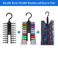 Tie Rack Belt Hanger Holder Hook for Closet Organizer Storage, Black