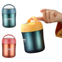 Gourmet Plastic Insulated Lunch Box Thermal Food Flask,500ml, Green