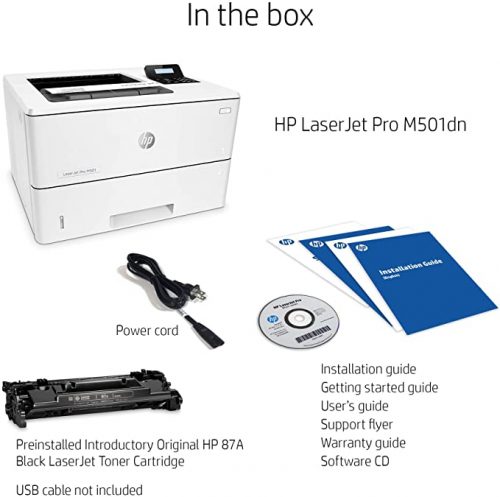 HP Monochrome LaserJet Pro M501dn Printer with HP JetAdvantage Security Printer -White