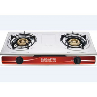 Globalstar Double Burner Gas Stove Stainless Steel - White