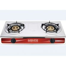 Globalstar Double Burner Gas Stove Stainless Steel - White