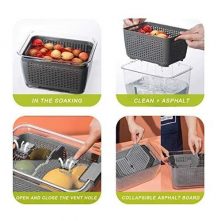 4.5L Refrigerator Organizer Bin Storage Container For Fruits Vegetables, White Food Savers & Storage Containers TilyExpress