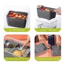 4.5L Refrigerator Organizer Bin Storage Container For Fruits Vegetables, White