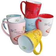 6 Pieces Of Coffee Tea Cups Mugs- MultiColours