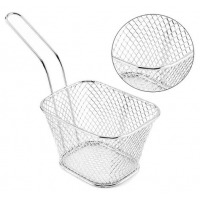 Square Mesh Frying Basket French Fry Chips Net Strainer Oil Filter, Silver Colanders & Food Strainers TilyExpress 7