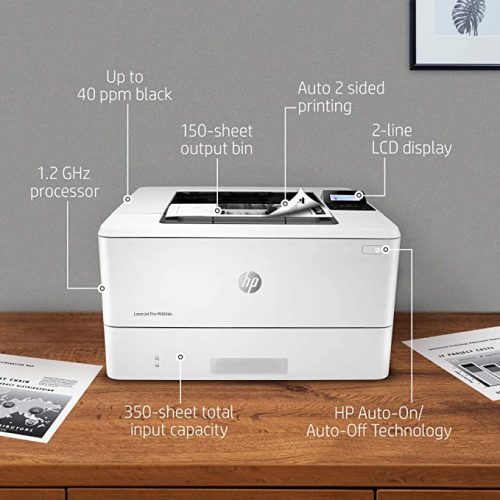 HP - Laserjet Pro M404dn Printer - Monochrome Laser Printer with Integrated Ethernet and Duplex Printing, Black, One Size