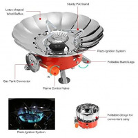 Portable Camping Gas Stove,Folding Windproof Ignition Gas Stove Silver Gas Cookers TilyExpress 8