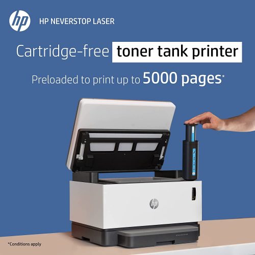 HP Neverstop 1200wPrinter, Print, Copy, Scan, WiFi Laser Printer, Mess Free Reloading, Save Upto 80% on Genuine Toner, 5X Print Yield