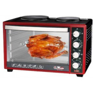 Electro Master EM-EO-1146 – 60HPR 60L Oven With Hot Plate & Rotisserie – Black/Maroon Ovens & Toasters