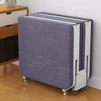 Folding Portable Guest Bed Chair Sofa With Wheels for Home Office Hospital, White