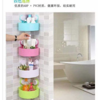 1Pc Corner Triangle Shelf Bathroom Kitchen Storage Rack, Color May Vary