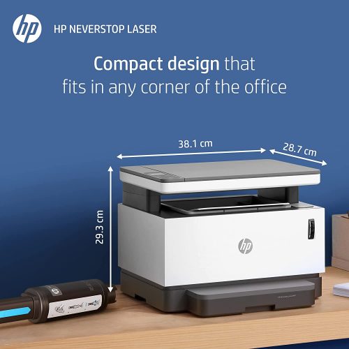 HP Neverstop 1200wPrinter, Print, Copy, Scan, WiFi Laser Printer, Mess Free Reloading, Save Upto 80% on Genuine Toner, 5X Print Yield