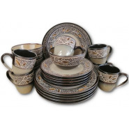 24pcs Of Leaf Design Plates, Bowls, Cups Dinner Set – Cream Dinnerware Sets TilyExpress 2