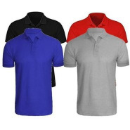 4 in 1 Pack of Men’s Polo Shirts – Black,Grey,Red,Blue Men's T-Shirts