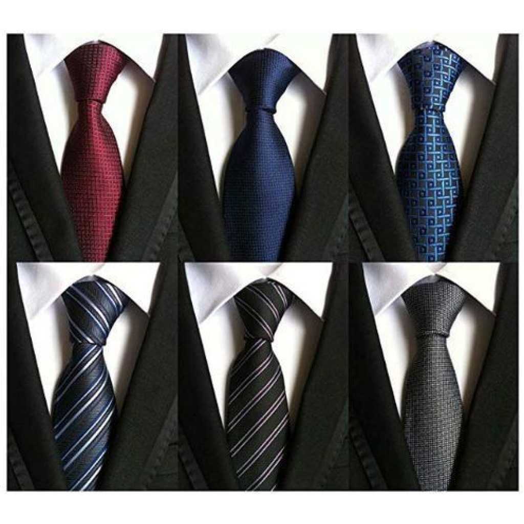 6 in 1 Pack of Men's Designer Neckties - Multi-color. Designs May Vary