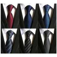 6 in 1 Pack of Men's Designer Neckties - Multi-color. Designs May Vary