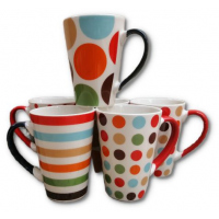 6 Pieces Of Printed Coffee Tea Cups Mugs- MultiColours