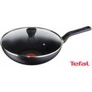 Tefal Super Cook Wok Pan, Non-stick Frypan 28cm with Glass Lid – B1439214; Gas and Electric Frypan