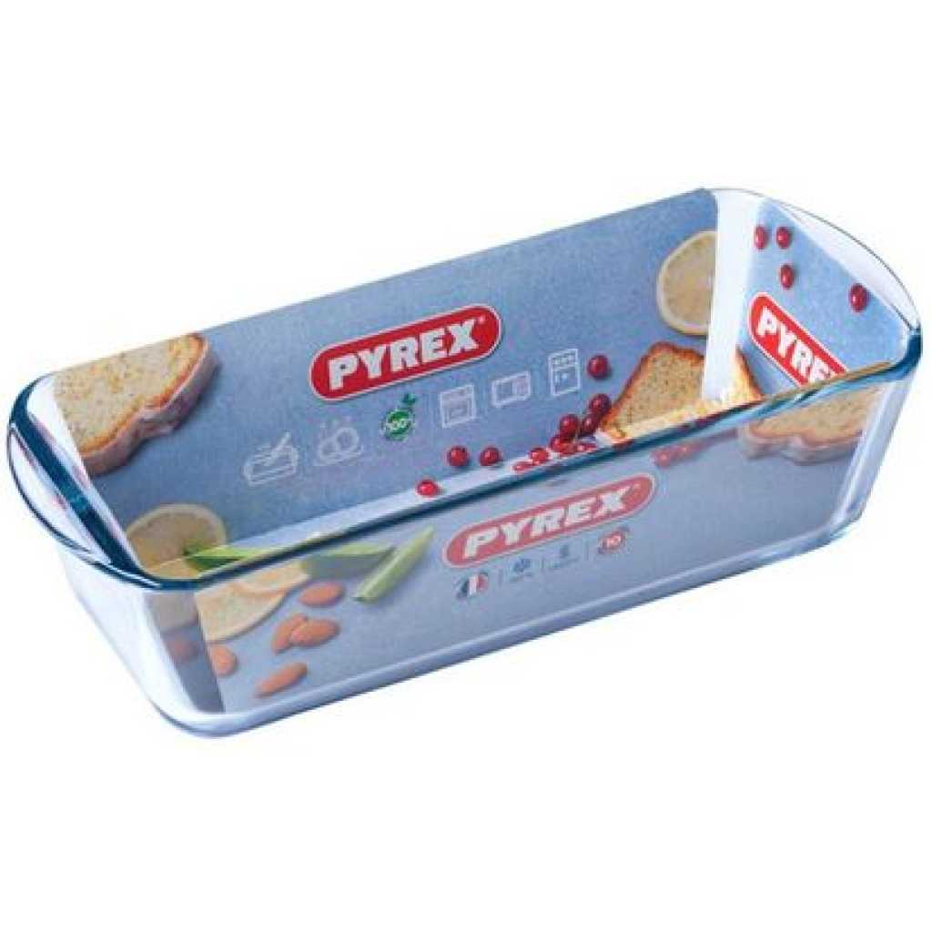 Pyrex Glass Loaf Pan Mould Dish For Baking Bread, Colourles