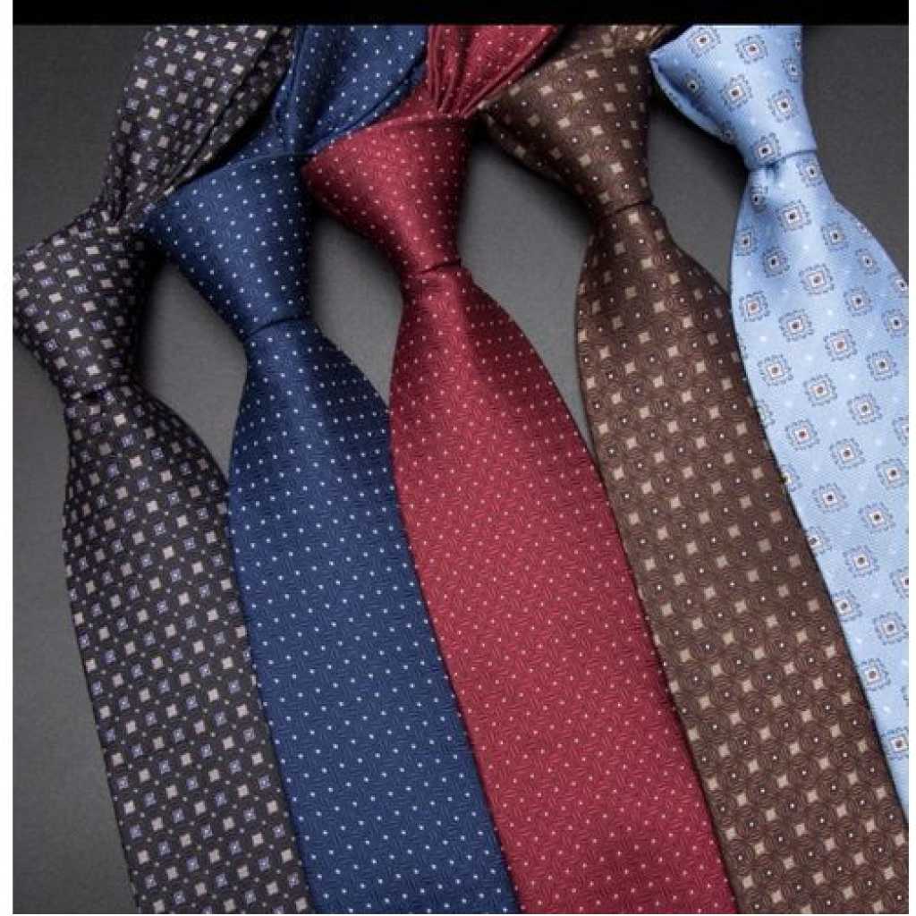 5 in 1Pack of Men's Designer Neckties - Multi-color. Designs May Vary