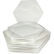 12 Pieces Of Hexagonal Plates & Side Plates Dinnerware – White Dinner Plates