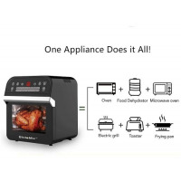 12L Air Fryer Oven Toaster Rotisserie Dehydrator Grill, Black