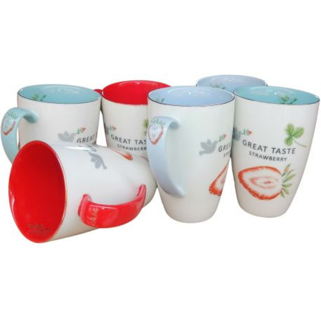 6 Pieces Of Coffee Tea Cups Mugs- MultiColours Teacups TilyExpress