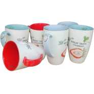 6 Pieces Of Coffee Tea Cups Mugs- MultiColours