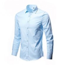 Pack of 3 Men’s Formal Shirts – Navy Blue, Sky Blue, Black Men's Casual Button-Down Shirts