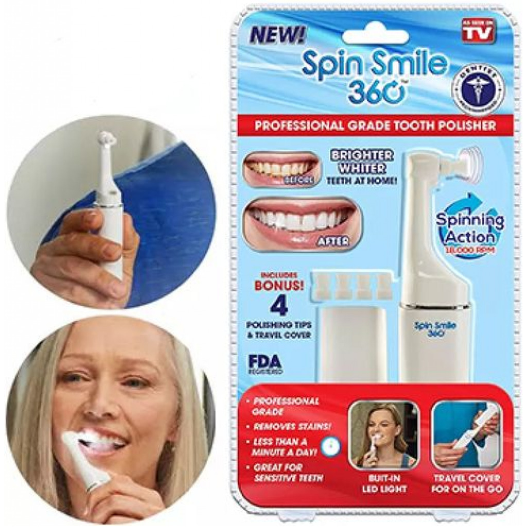Spark Innovators Spin Smile 360 – Professional Grade Tooth Polisher & Whitener, White. Toothpaste TilyExpress 6