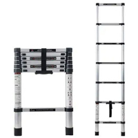 Portable & Compact Aluminium Telescopic 6-Steps Foldable Multipurpose Step Ladder For Household Purpose, Silver Ladder Shelves TilyExpress 8