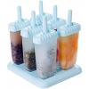 6 Ice Pop Makers, Popsicle Frozen Candy Lolly Ice Cream Moulds Tray- Blue.
